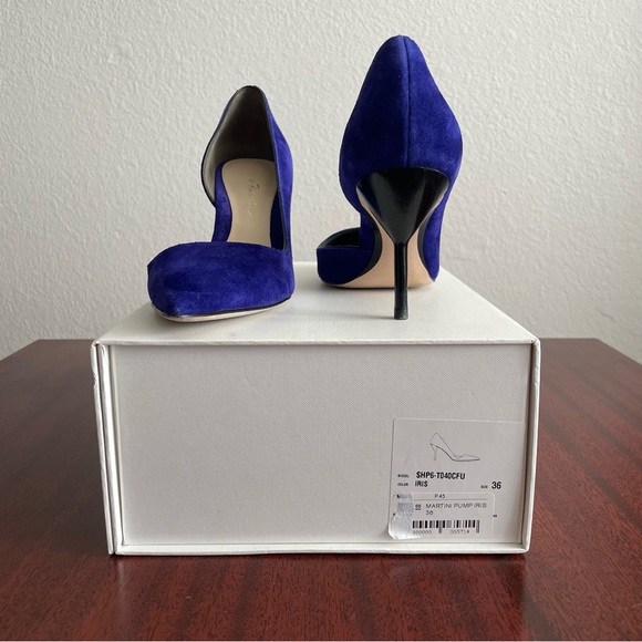 3.1 Philip Lim Blue Suede Leather Iris D’Orsay Heels - Picture 7 of 9